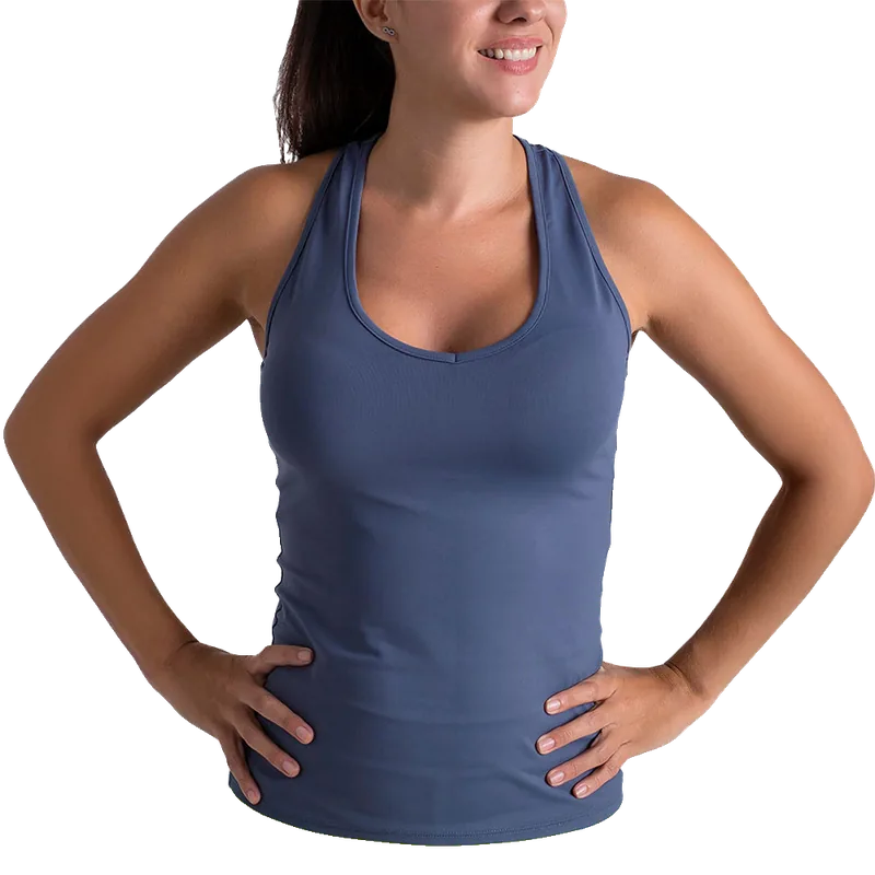 Belen Berbel Basica Pico Grigio Denim 2025 T-shirt da padel Donna
