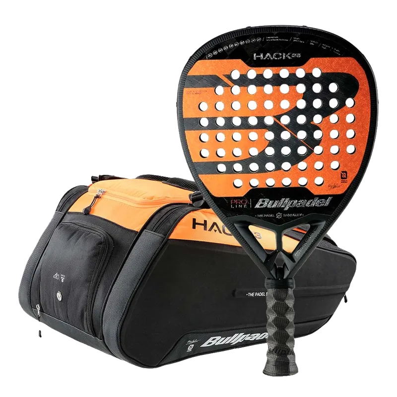 Pack Racchetta Bullpadel Hack 03 2024 Paquito Navarro + Borsa Bullpadel Hack Arancio/Nero