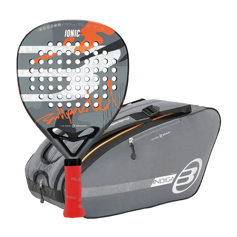 Pack Racchetta Bullpadel Ionic Power 2025 Javi Leal + Borsa Bullpadel Tour Grigio Scuro