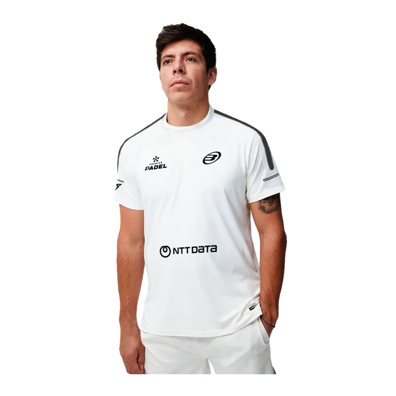 Bullpadel Montse Bianco SS26 Juan Tello T-shirt ufficiale da padel Uomo
