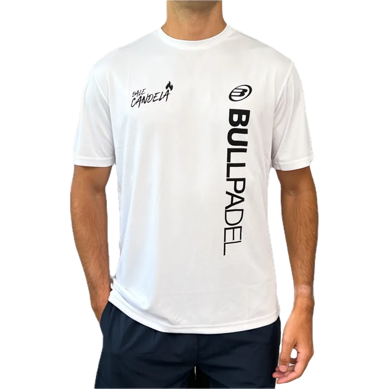 Bullpadel Maglietta Padel Bullpadel Dale Candela PM Bianca Uomo FW24