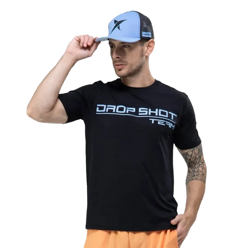 (2024) Drop Shot Team 20 Uomo Maglietta da Padel Nero/Blu