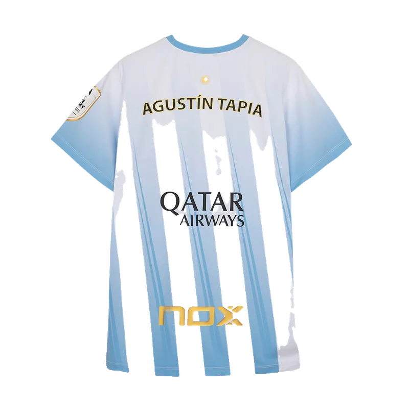 Nox AT10 Light Blue Agustin Tapia 2026 T-shirt ufficiale da padel